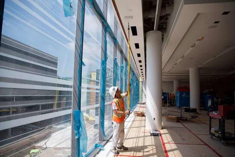 Interior commercial painting in an Ottawa office space